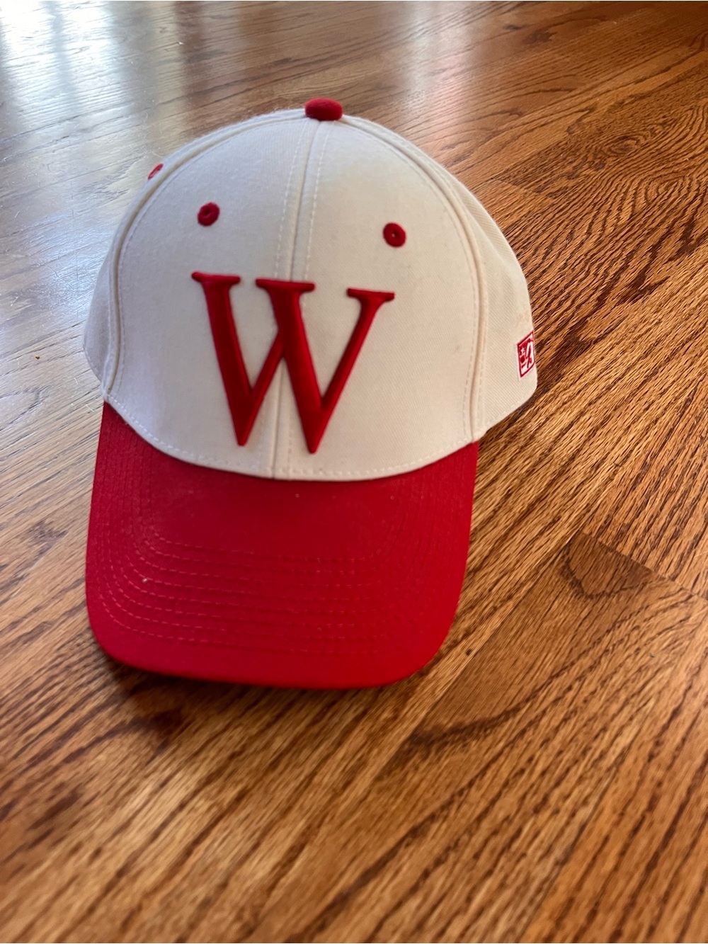 Wabash College - White and Red 'W' Baseball Cap - Women's Accessory